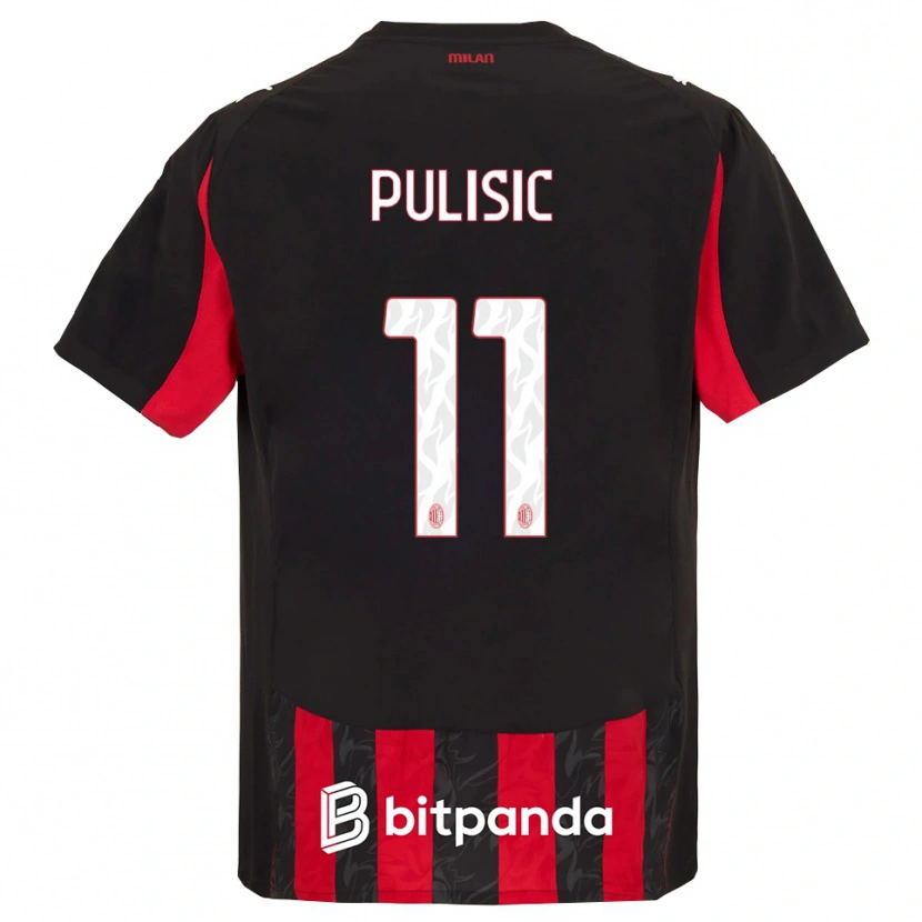 Danxen Kvinder Christian Pulisic #11 Rød Sort Hjemmebane Spillertrøjer 2025/26 Trøje T-Shirt