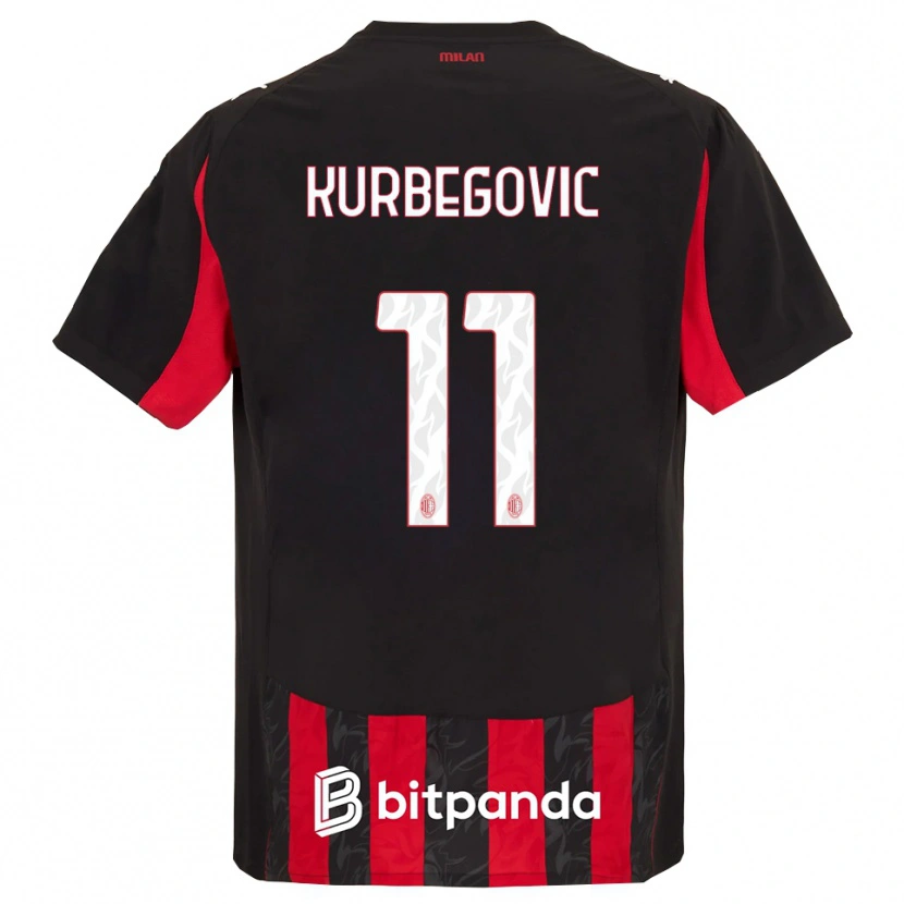 Danxen Kvinder Dino Kurbegovic #11 Rød Sort Hjemmebane Spillertrøjer 2025/26 Trøje T-Shirt