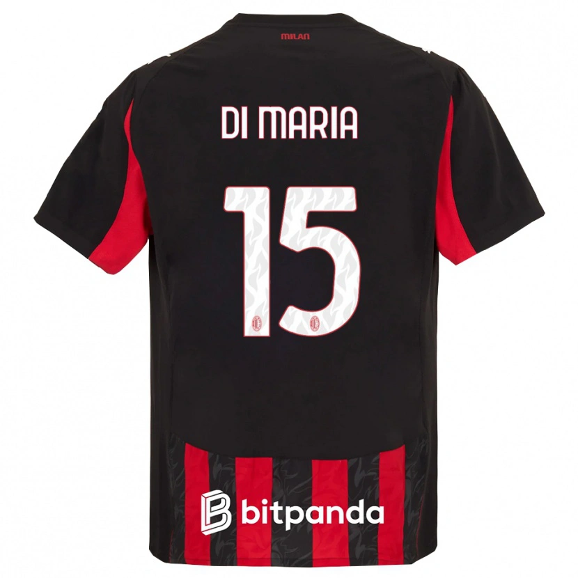 Danxen Kvinder Alessandro Di Maria #15 Rød Sort Hjemmebane Spillertrøjer 2025/26 Trøje T-Shirt