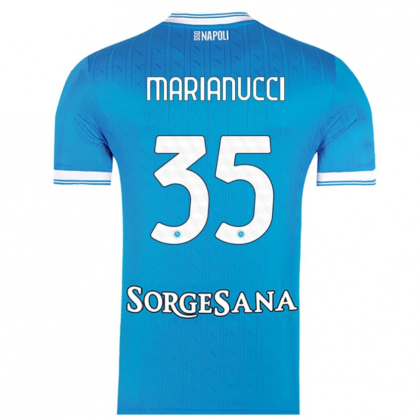 Danxen Kvinder Luca Marianucci #35 Lyseblå Hvid Hjemmebane Spillertrøjer 2025/26 Trøje T-Shirt