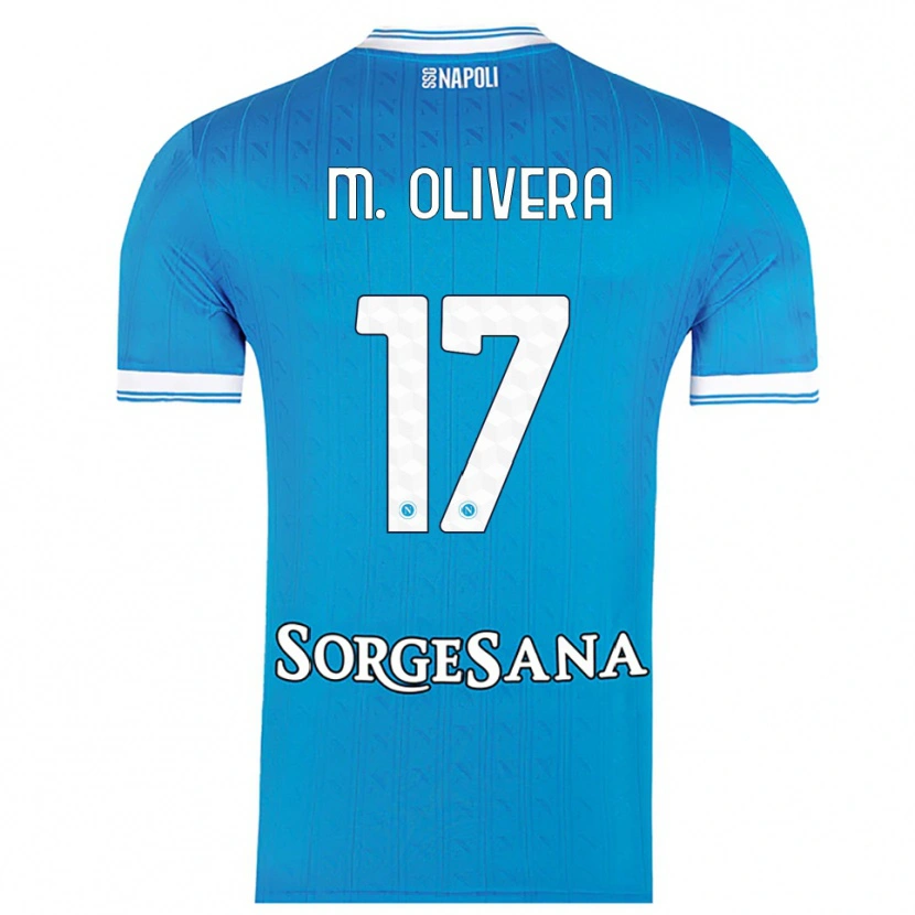 Danxen Kvinder Mathías Olivera #17 Lyseblå Hvid Hjemmebane Spillertrøjer 2025/26 Trøje T-Shirt