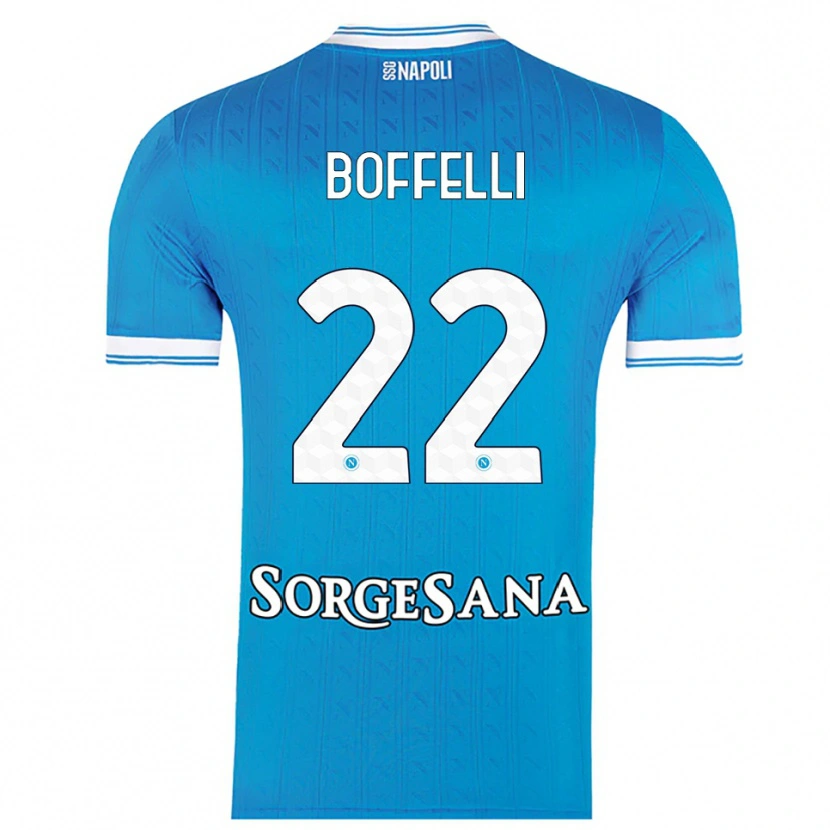 Danxen Kvinder Valerio Boffelli #22 Lyseblå Hvid Hjemmebane Spillertrøjer 2025/26 Trøje T-Shirt