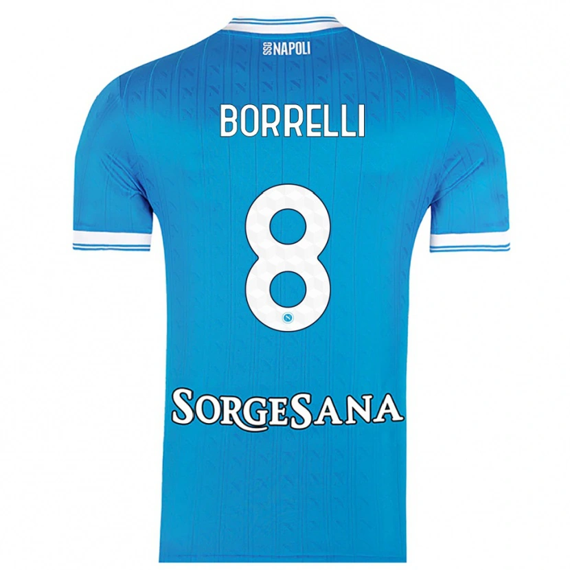 Danxen Kvinder Ciro Borrelli #8 Lyseblå Hvid Hjemmebane Spillertrøjer 2025/26 Trøje T-Shirt