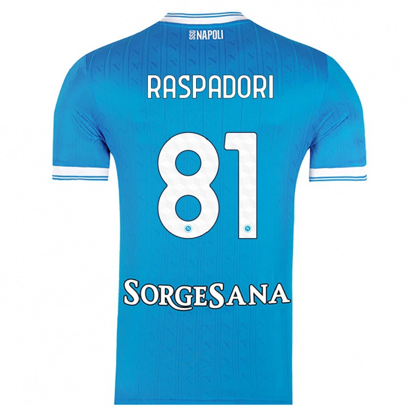 Danxen Kvinder Giacomo Raspadori #81 Lyseblå Hvid Hjemmebane Spillertrøjer 2025/26 Trøje T-Shirt