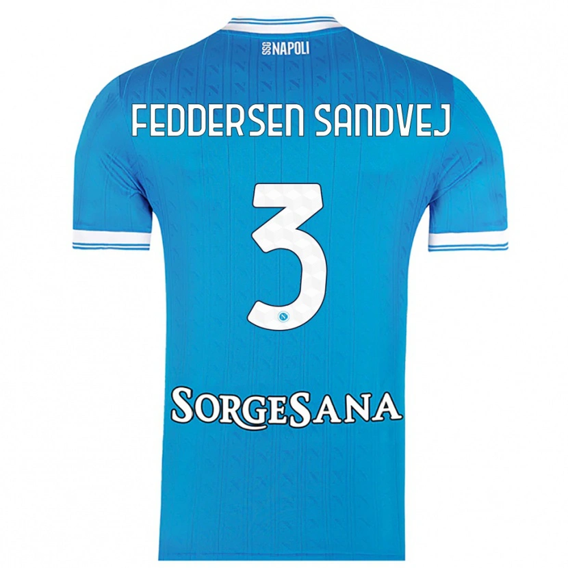 Danxen Kvinder Cecilie Feddersen Sandvej #3 Lyseblå Hvid Hjemmebane Spillertrøjer 2025/26 Trøje T-Shirt