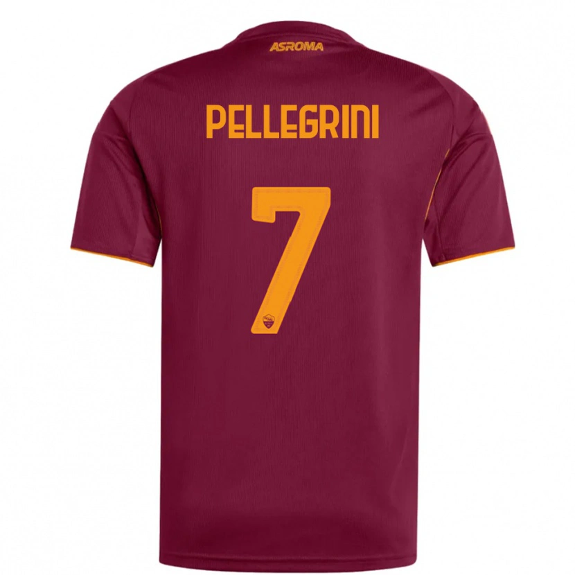 Danxen Kvinder Lorenzo Pellegrini #7 Burgunder Orange Hjemmebane Spillertrøjer 2025/26 Trøje T-Shirt