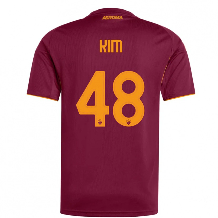 Danxen Kvinder Shin-Ji Kim #48 Burgunder Orange Hjemmebane Spillertrøjer 2025/26 Trøje T-Shirt