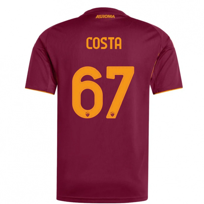 Danxen Kvinder João Costa #67 Burgunder Orange Hjemmebane Spillertrøjer 2025/26 Trøje T-Shirt