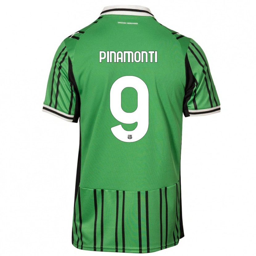 Danxen Kvinder Andrea Pinamonti #9 Grøn Sort Hjemmebane Spillertrøjer 2025/26 Trøje T-Shirt