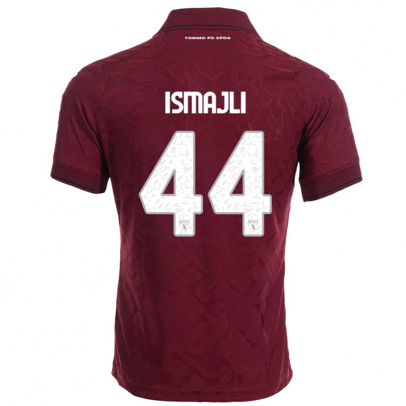 Danxen Kvinder Ardian Ismajli #44 Burgunder Hvid Hjemmebane Spillertrøjer 2025/26 Trøje T-Shirt