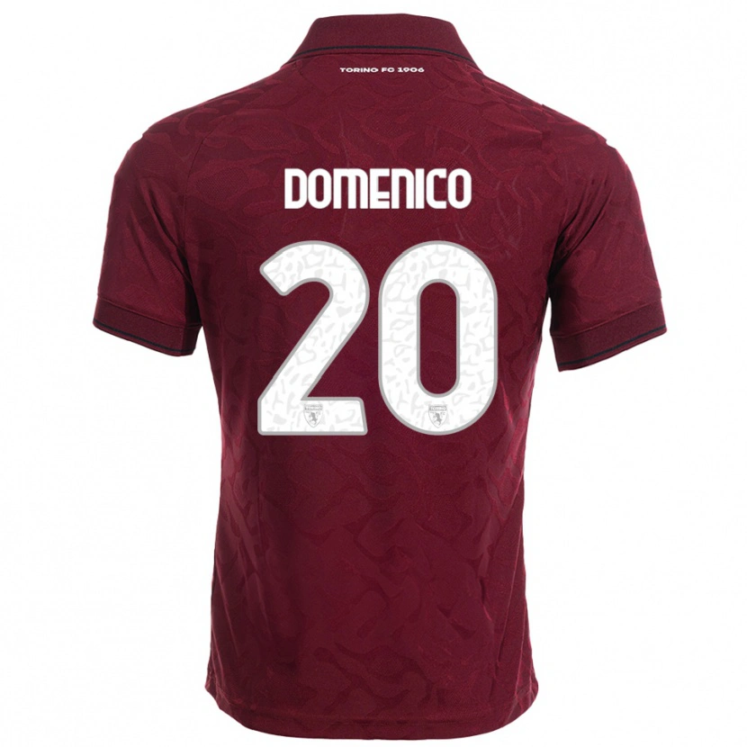 Danxen Kvinder Domenico Gai #20 Burgunder Hvid Hjemmebane Spillertrøjer 2025/26 Trøje T-Shirt