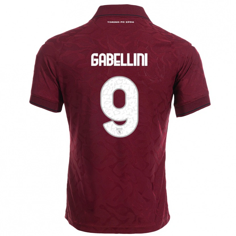 Danxen Kvinder Tommaso Gabellini #9 Burgunder Hvid Hjemmebane Spillertrøjer 2025/26 Trøje T-Shirt