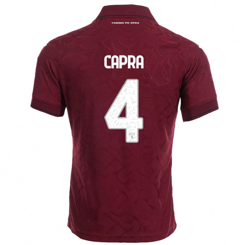 Danxen Kvinder Valentina Capra #4 Burgunder Hvid Hjemmebane Spillertrøjer 2025/26 Trøje T-Shirt