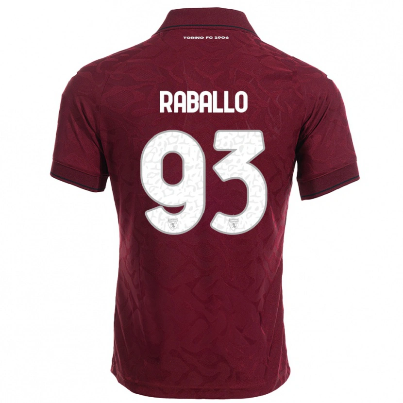 Danxen Kvinder Alessio Raballo #93 Burgunder Hvid Hjemmebane Spillertrøjer 2025/26 Trøje T-Shirt