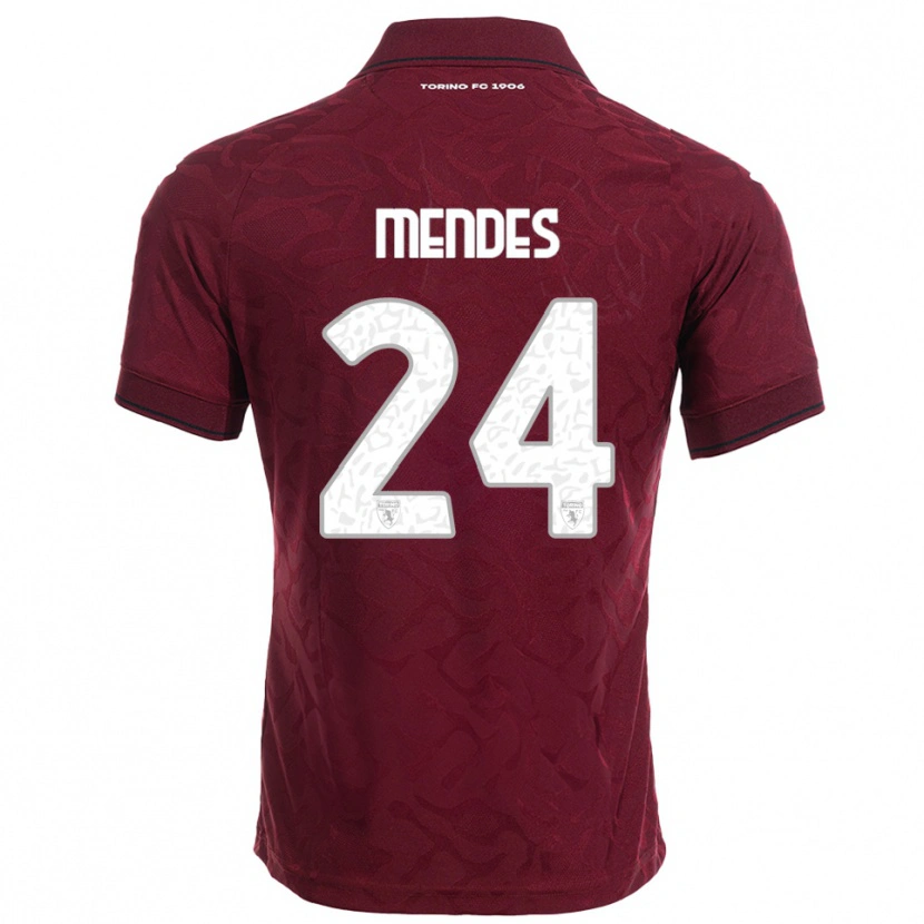 Danxen Kvinder Rodrigo Mendes #24 Burgunder Hvid Hjemmebane Spillertrøjer 2025/26 Trøje T-Shirt