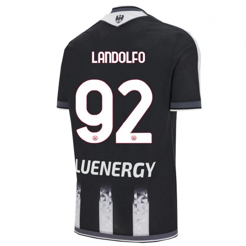 Danxen Kvinder Tommaso Landolfo #92 Sort Hvid Hjemmebane Spillertrøjer 2025/26 Trøje T-Shirt