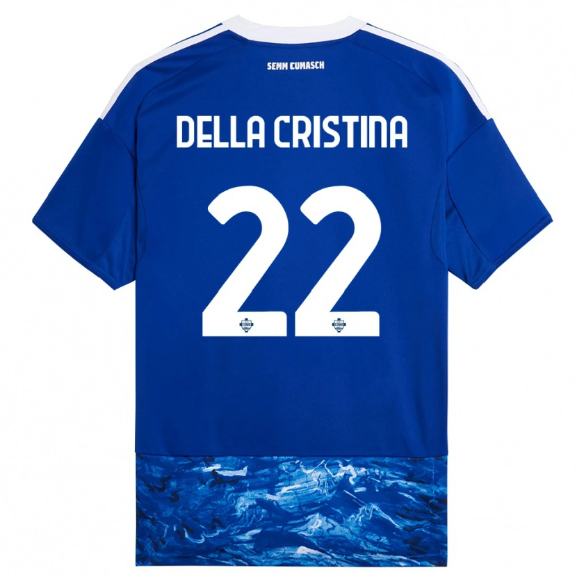 Danxen Kvinder Stefano Della Cristina #22 Blå Hvid Hjemmebane Spillertrøjer 2025/26 Trøje T-Shirt