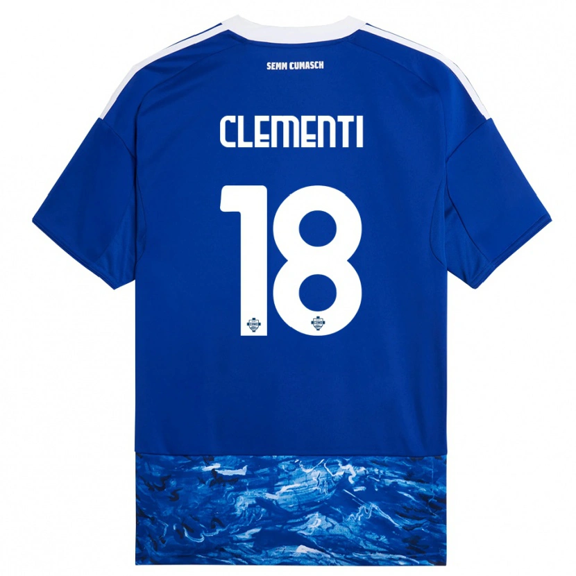 Danxen Kvinder Thomas Clementi #18 Blå Hvid Hjemmebane Spillertrøjer 2025/26 Trøje T-Shirt
