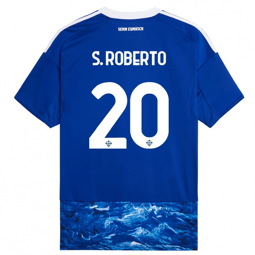 Danxen Kvinder Sergi Roberto #20 Blå Hvid Hjemmebane Spillertrøjer 2025/26 Trøje T-Shirt