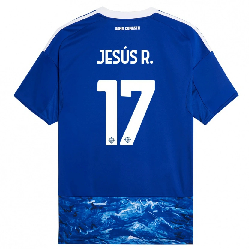 Danxen Kvinder Jesús Rodríguez #17 Blå Hvid Hjemmebane Spillertrøjer 2025/26 Trøje T-Shirt