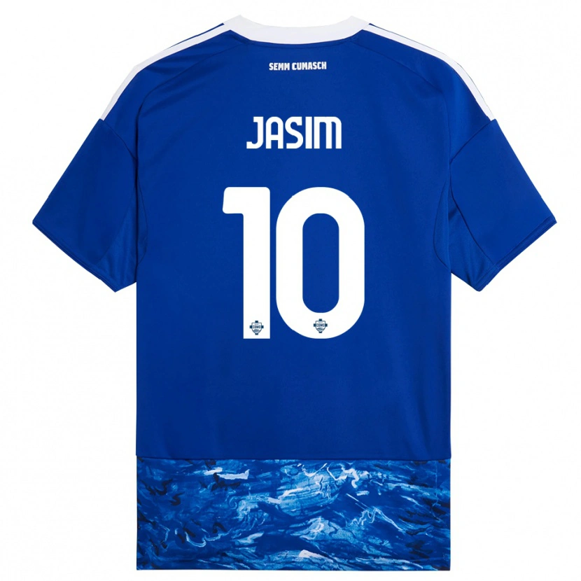 Danxen Kvinder Ali Jasim #10 Blå Hvid Hjemmebane Spillertrøjer 2025/26 Trøje T-Shirt