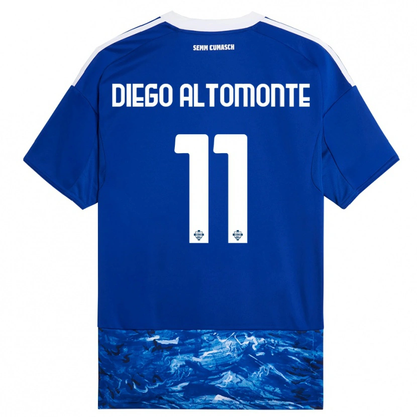 Danxen Kvinder Thomas Diego Altomonte #11 Blå Hvid Hjemmebane Spillertrøjer 2025/26 Trøje T-Shirt