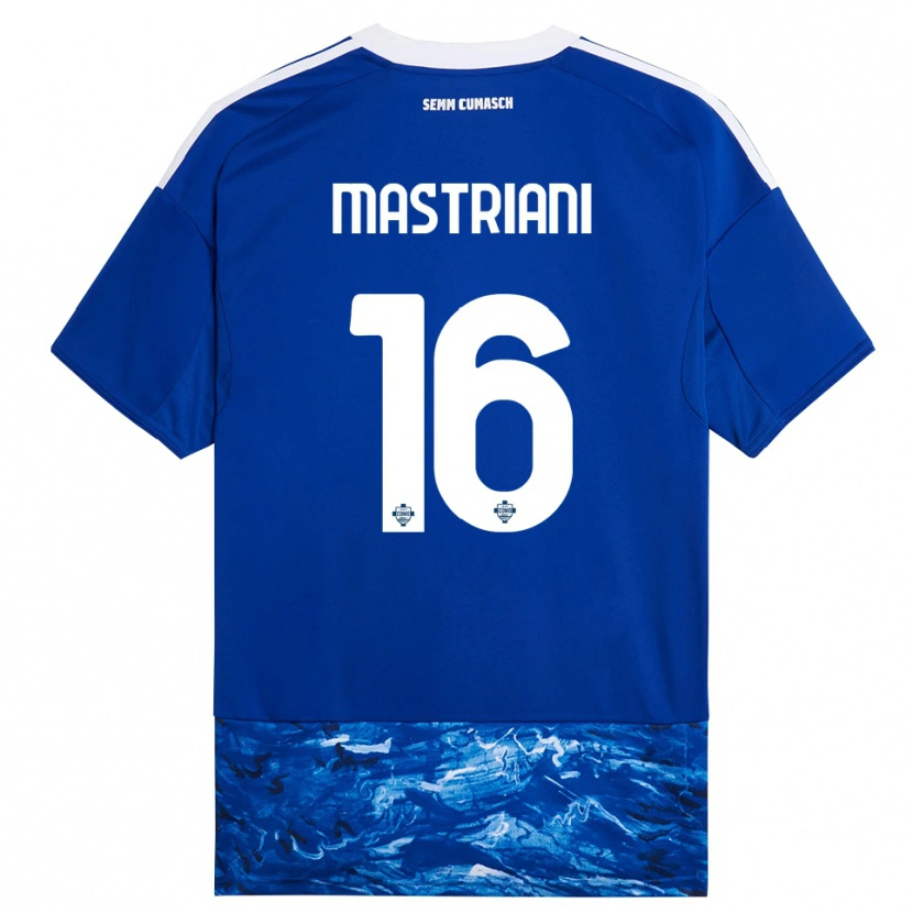 Danxen Kvinder Salvatore Mastriani #16 Blå Hvid Hjemmebane Spillertrøjer 2025/26 Trøje T-Shirt