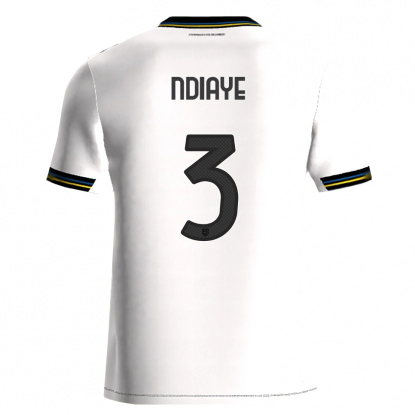 Danxen Kvinder Abdoulaye Ndiaye #3 Hvid Sort Hjemmebane Spillertrøjer 2025/26 Trøje T-Shirt