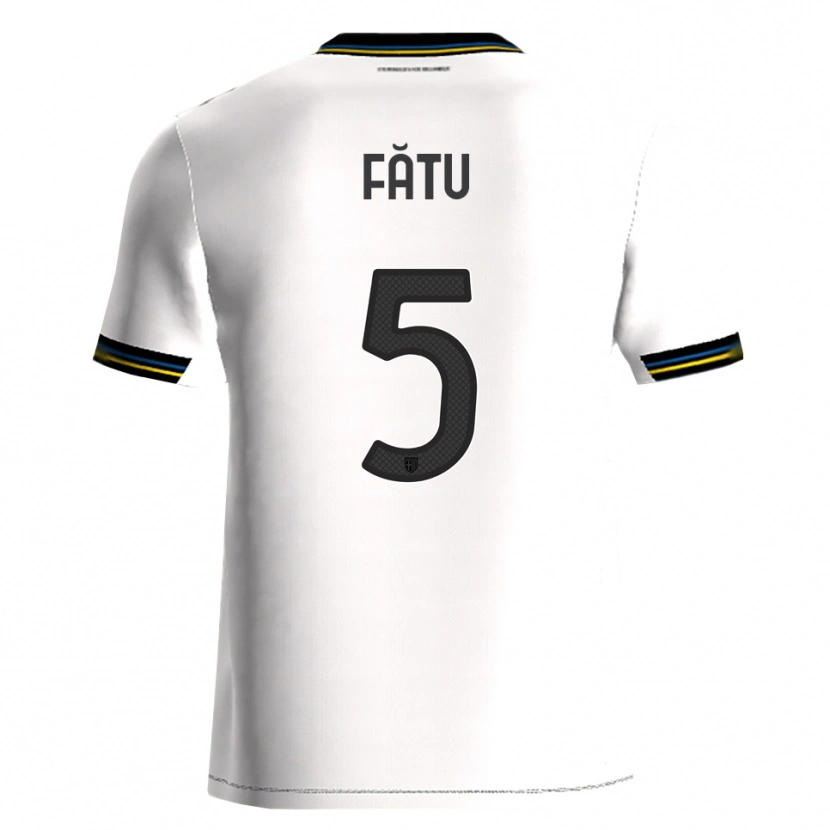 Danxen Kvinder Rareș Fătu #5 Hvid Sort Hjemmebane Spillertrøjer 2025/26 Trøje T-Shirt