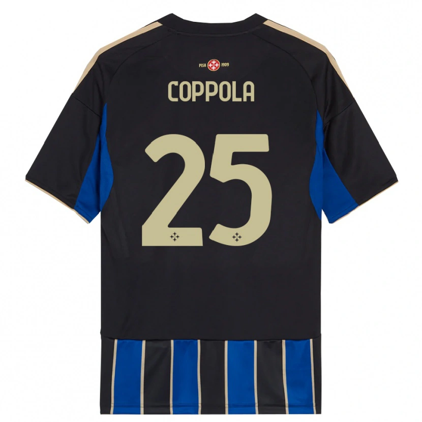 Danxen Kvinder Francesco Coppola #25 Sort Blå Hjemmebane Spillertrøjer 2025/26 Trøje T-Shirt