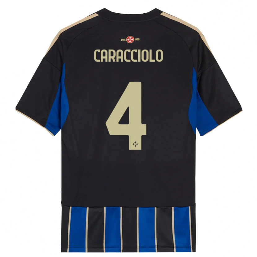 Danxen Kvinder Antonio Caracciolo #4 Sort Blå Hjemmebane Spillertrøjer 2025/26 Trøje T-Shirt