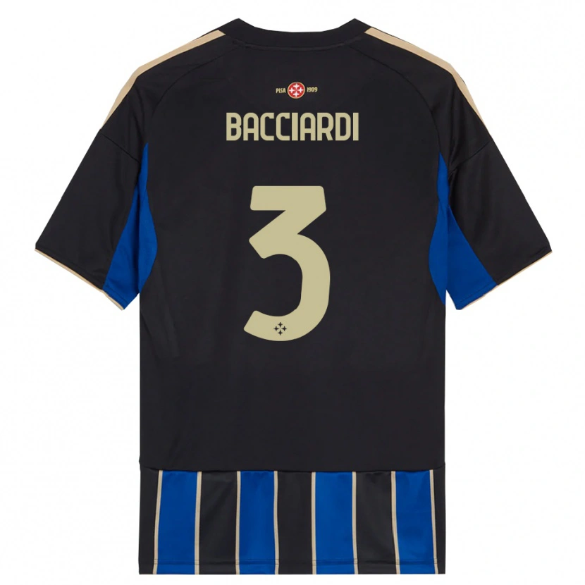Danxen Kvinder Lorenzo Bacciardi #3 Sort Blå Hjemmebane Spillertrøjer 2025/26 Trøje T-Shirt
