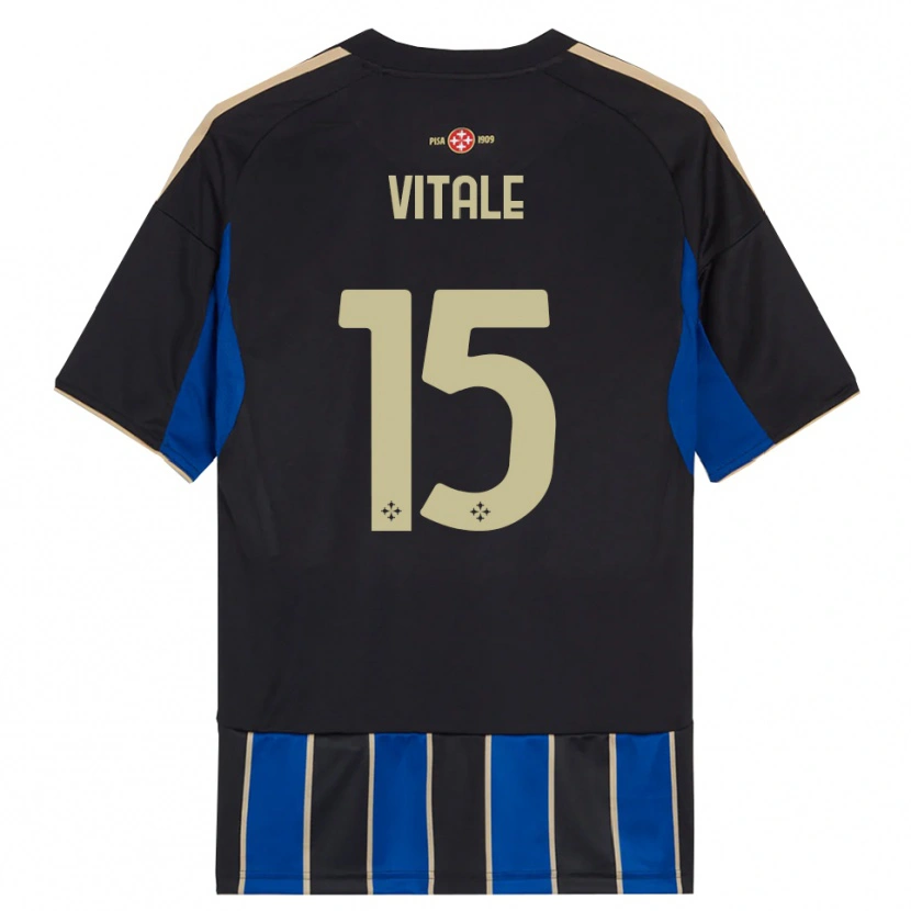 Danxen Kvinder Riccardo Vitale #15 Sort Blå Hjemmebane Spillertrøjer 2025/26 Trøje T-Shirt