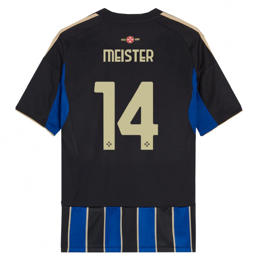 Danxen Kvinder Henrik Meister #14 Sort Blå Hjemmebane Spillertrøjer 2025/26 Trøje T-Shirt