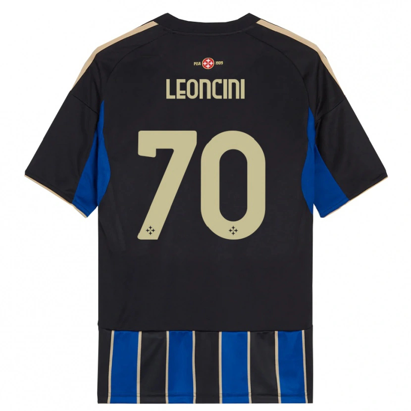 Danxen Kvinder Mattia Leoncini #70 Sort Blå Hjemmebane Spillertrøjer 2025/26 Trøje T-Shirt