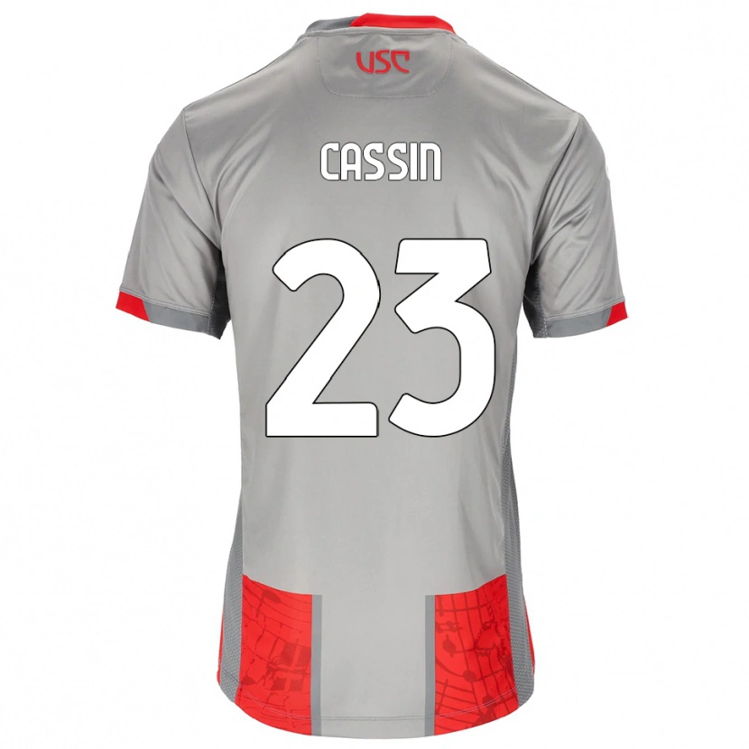Danxen Kvinder Marco Cassin #23 Rød Grå Hjemmebane Spillertrøjer 2025/26 Trøje T-Shirt