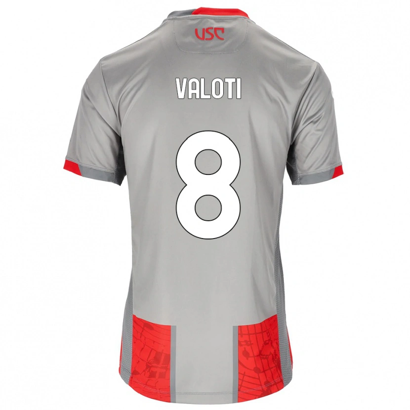 Danxen Kvinder Mattia Valoti #8 Rød Grå Hjemmebane Spillertrøjer 2025/26 Trøje T-Shirt