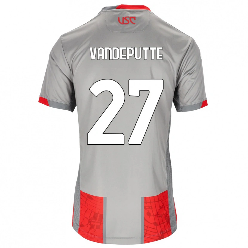 Danxen Kvinder Jari Vandeputte #27 Rød Grå Hjemmebane Spillertrøjer 2025/26 Trøje T-Shirt