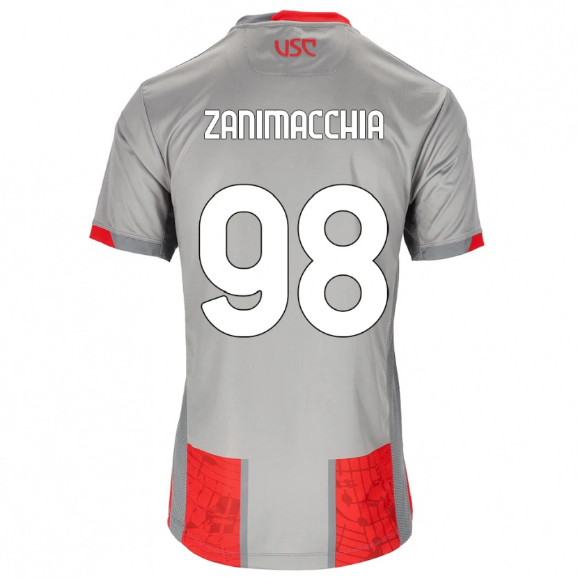 Danxen Kvinder Luca Zanimacchia #98 Rød Grå Hjemmebane Spillertrøjer 2025/26 Trøje T-Shirt