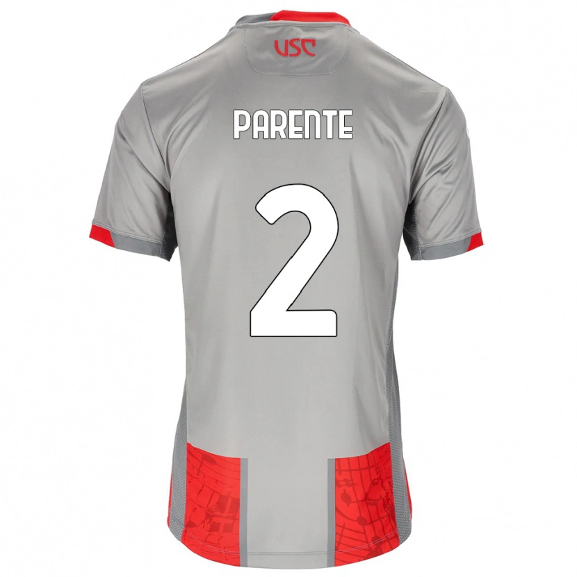 Danxen Kvinder Mattia Parente #2 Rød Grå Hjemmebane Spillertrøjer 2025/26 Trøje T-Shirt