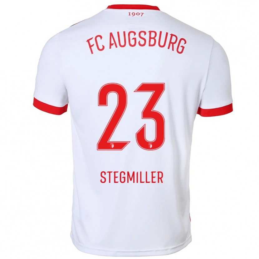 Danxen Kvinder Louis Stegmiller #23 Hvid Rød Hjemmebane Spillertrøjer 2025/26 Trøje T-Shirt
