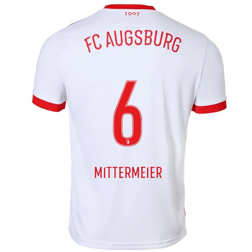 Danxen Kvinder Stefanie Mittermeier #6 Hvid Rød Hjemmebane Spillertrøjer 2025/26 Trøje T-Shirt