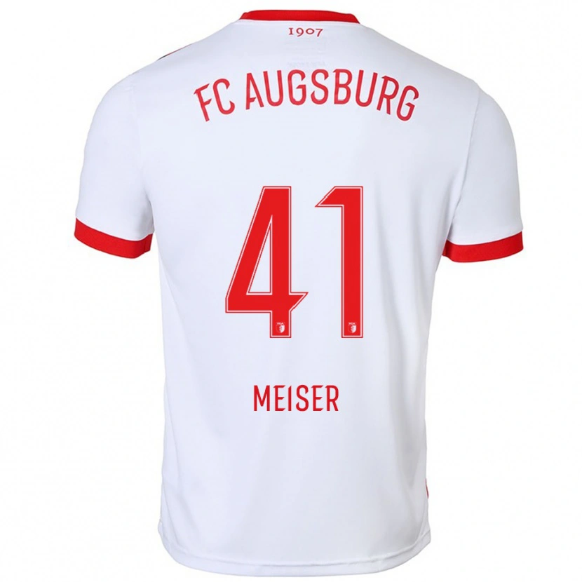 Danxen Kvinder Felix Meiser #41 Hvid Rød Hjemmebane Spillertrøjer 2025/26 Trøje T-Shirt