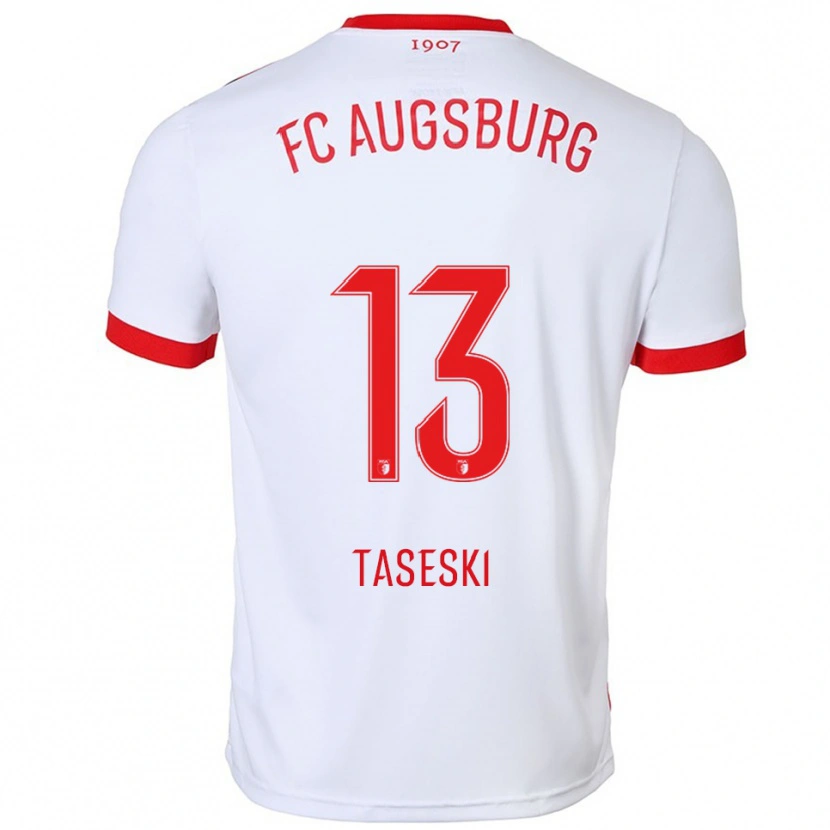 Danxen Kvinder Kristijan Taseski #13 Hvid Rød Hjemmebane Spillertrøjer 2025/26 Trøje T-Shirt