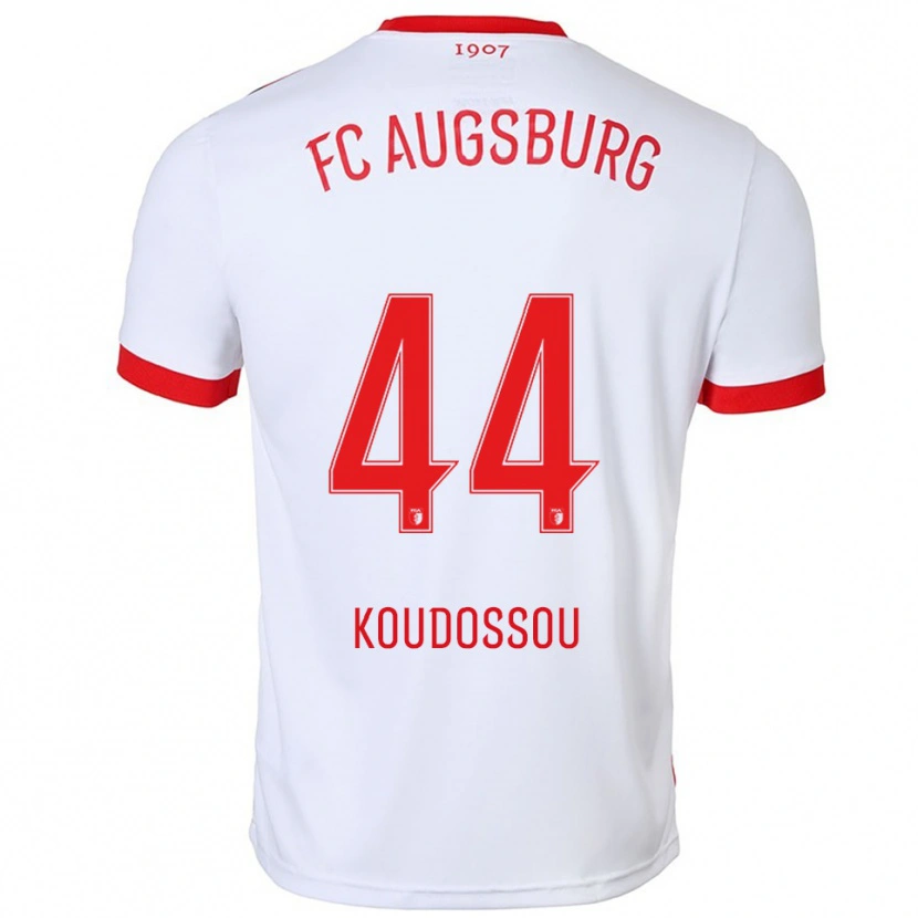 Danxen Kvinder Henri Koudossou #44 Hvid Rød Hjemmebane Spillertrøjer 2025/26 Trøje T-Shirt