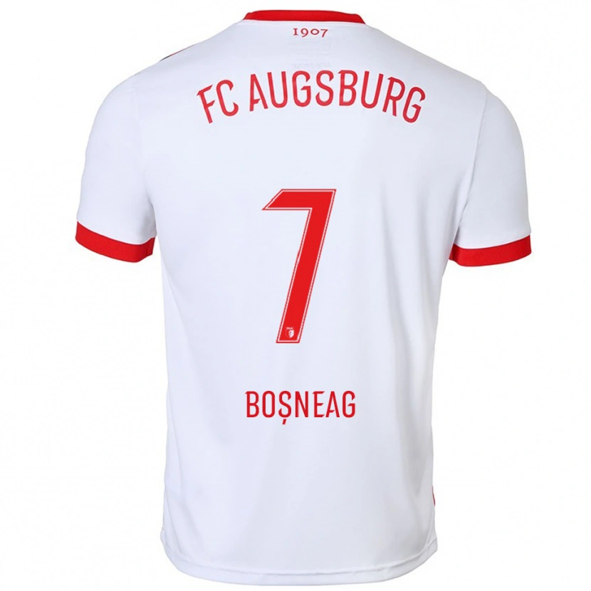 Danxen Kvinder Ioan Boșneag #7 Hvid Rød Hjemmebane Spillertrøjer 2025/26 Trøje T-Shirt