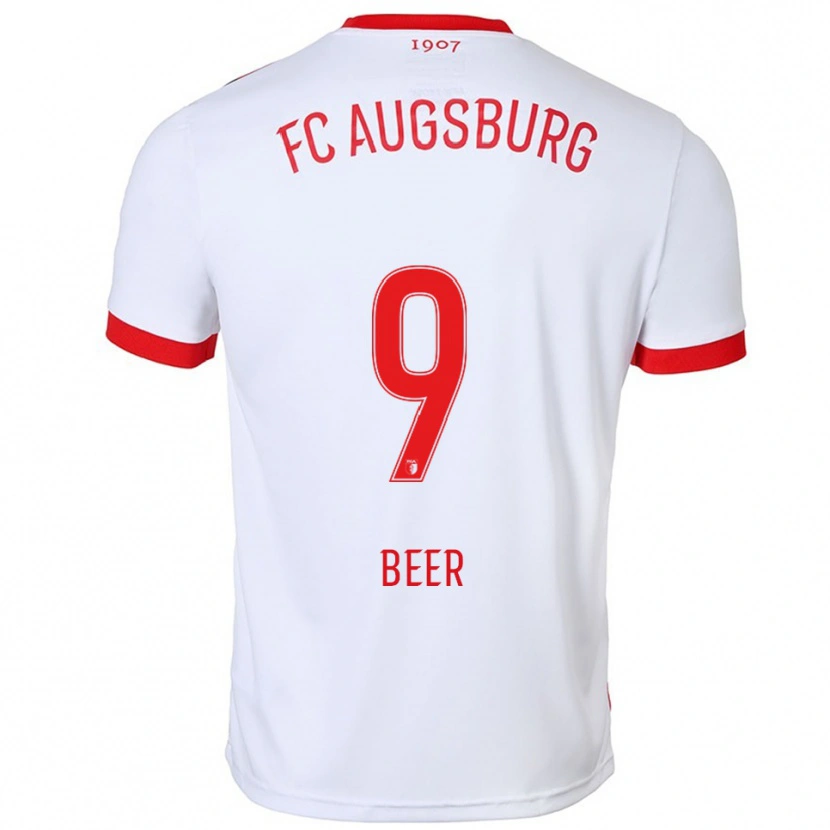 Danxen Kvinder Eliah Beer #9 Hvid Rød Hjemmebane Spillertrøjer 2025/26 Trøje T-Shirt