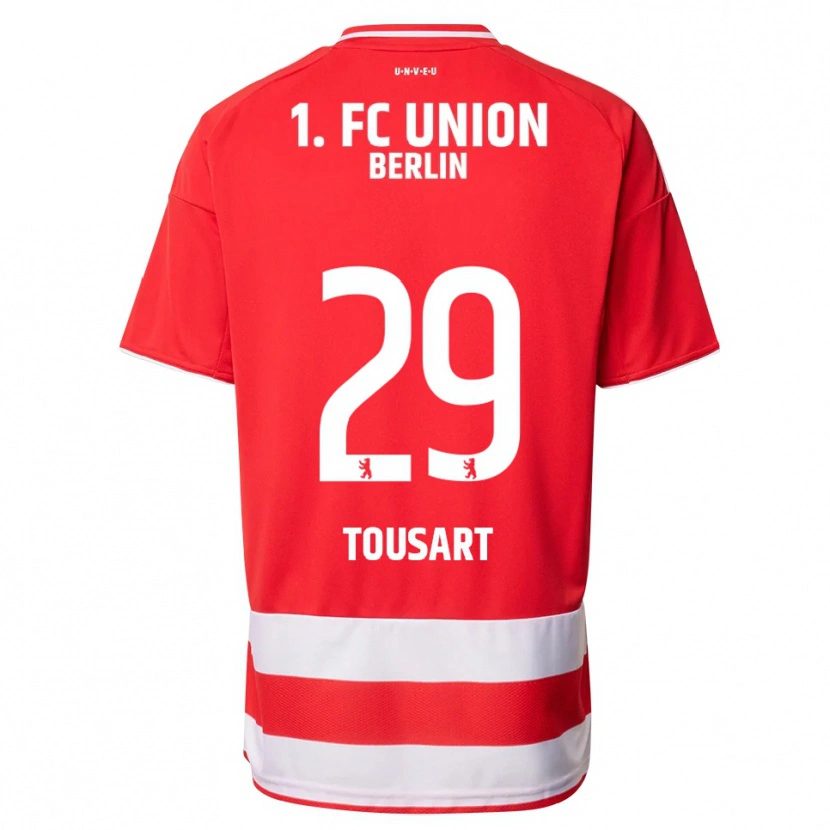 Danxen Kvinder Lucas Tousart #29 Rød Hvid Hjemmebane Spillertrøjer 2025/26 Trøje T-Shirt