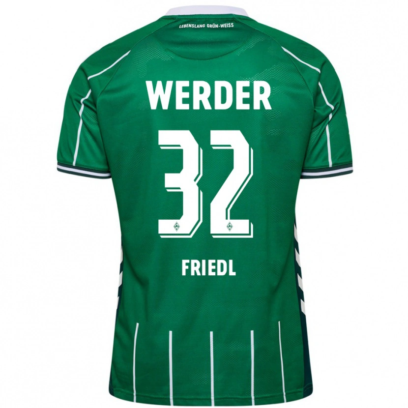 Danxen Kvinder Marco Friedl #32 Grøn Hvid Hjemmebane Spillertrøjer 2025/26 Trøje T-Shirt