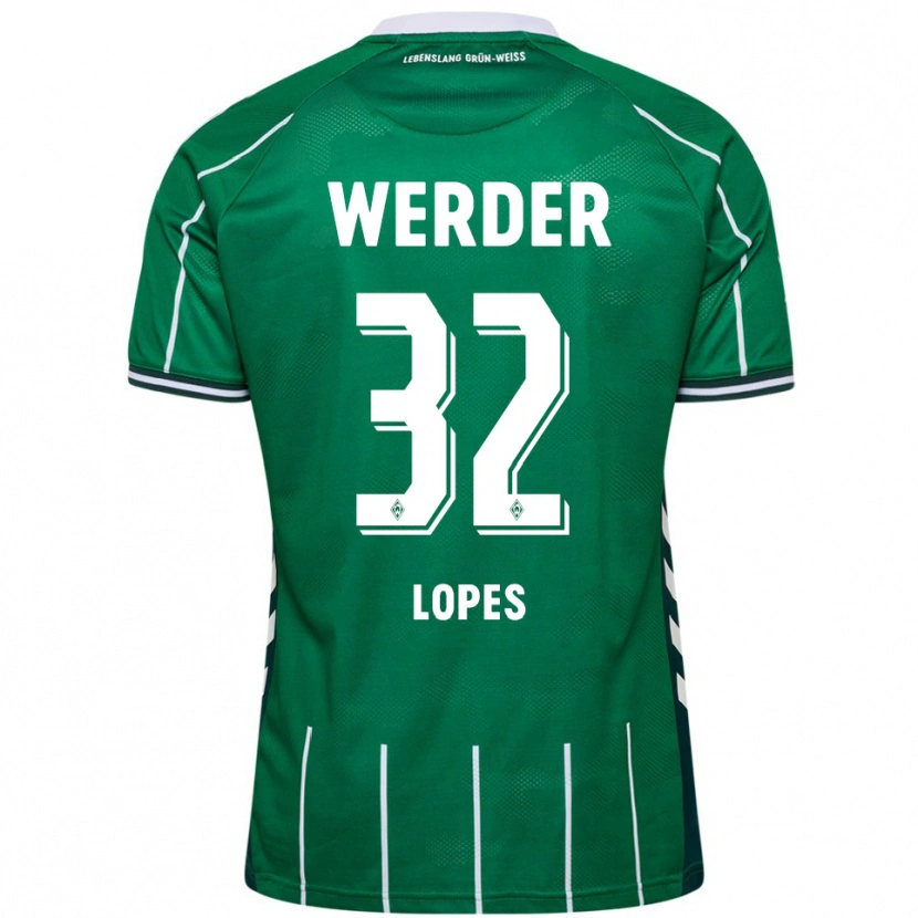 Danxen Kvinder Eugenio Lopes #32 Grøn Hvid Hjemmebane Spillertrøjer 2025/26 Trøje T-Shirt